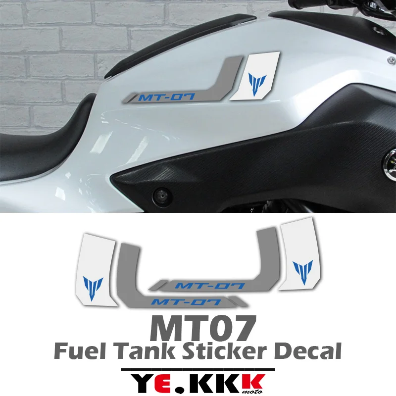 Autocollants pour réservoir de carburant, 2 pièces, LOGO personnalisé, pour YAMAHA MT07, FZ07, MT-07, nouvelle collection MT-07