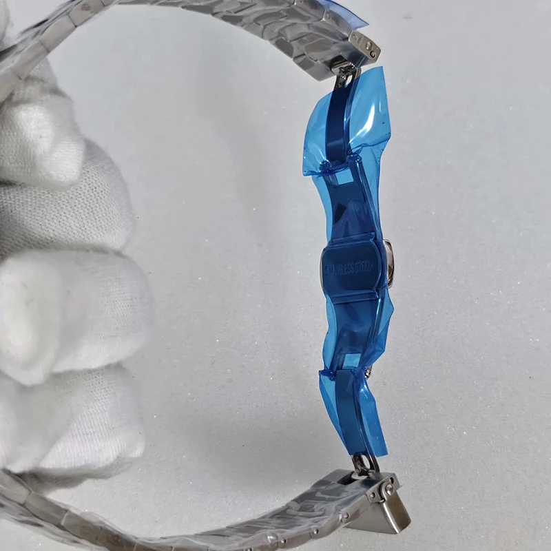 41MM NH70 Modified Men's Mechanical Watch with Skeleton Dial and Nautilus Design  Powered by Japanese NH70 Movement