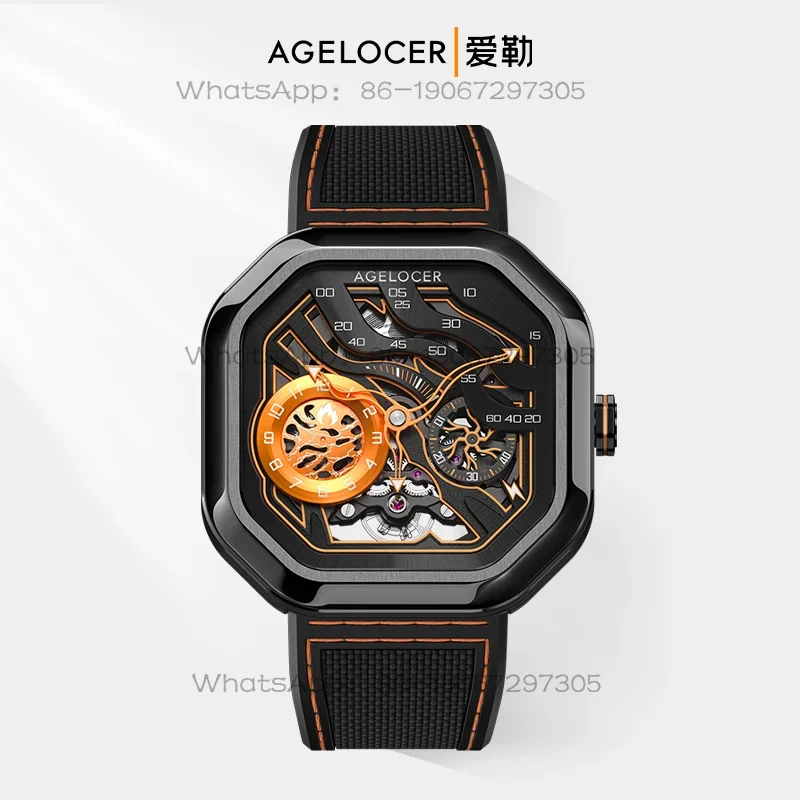 Reloj Mecánico Aile AGELOCER Aigole Original Volcano para Hombre, Regalo de Cumpleaños para Novio