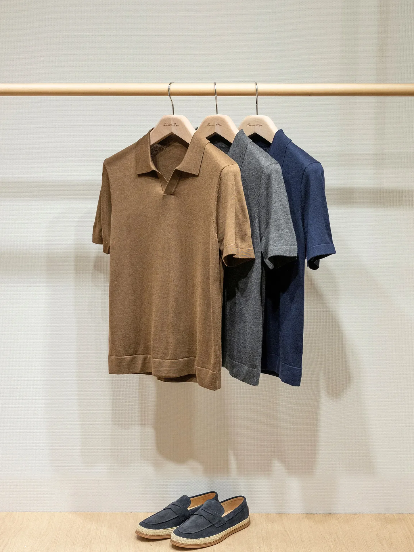 [Old Money Love] 16μm Merino Mercerized Worsted Wool, Men's Lapel Knitted Short Sleeve POLO Shirt