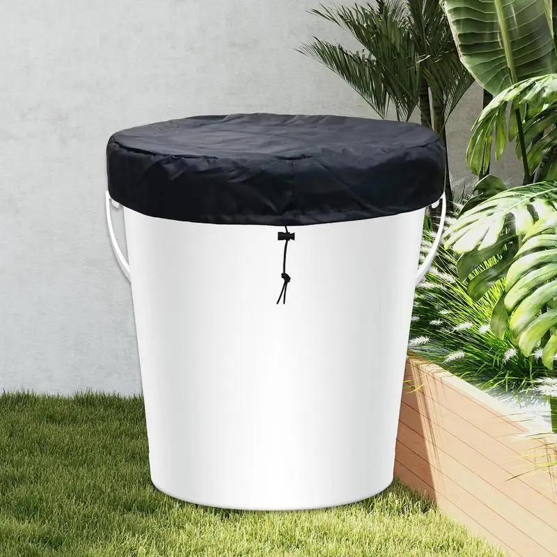 Gallon Drum Lid Cover Water Barrel Lid Cover With Adjustable Tension Cord All-Weather Protection Barrel Accessories For Outdoor