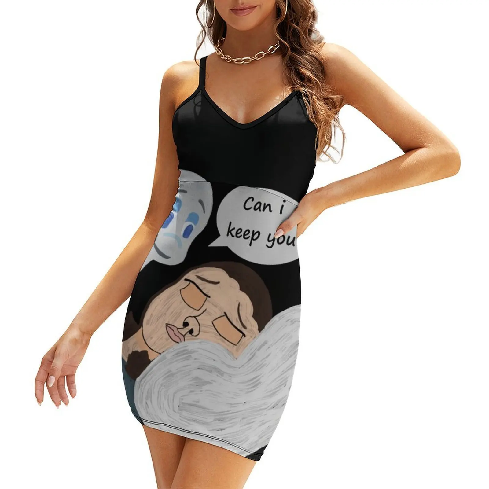 

painted casper and kat Sling Dress sexy short dresses daring women evening dress cocktail dresses Female clothing