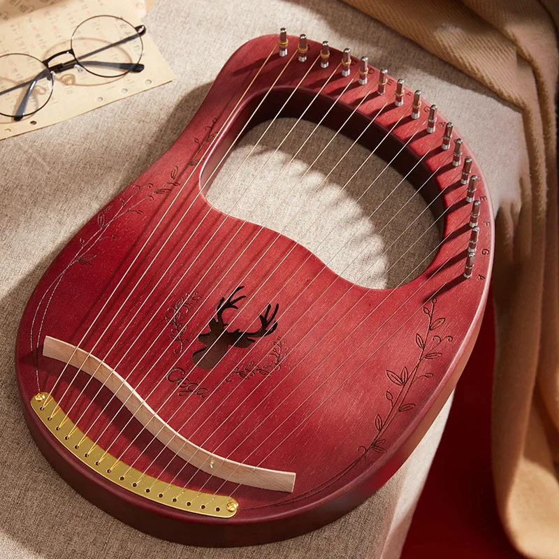 Lyre 16/19 /24 Strings Lyre Harp Piano Wooden Mahogany  Musical Instrument 16/19/24 Strings Lyre Piano With Storage Bag