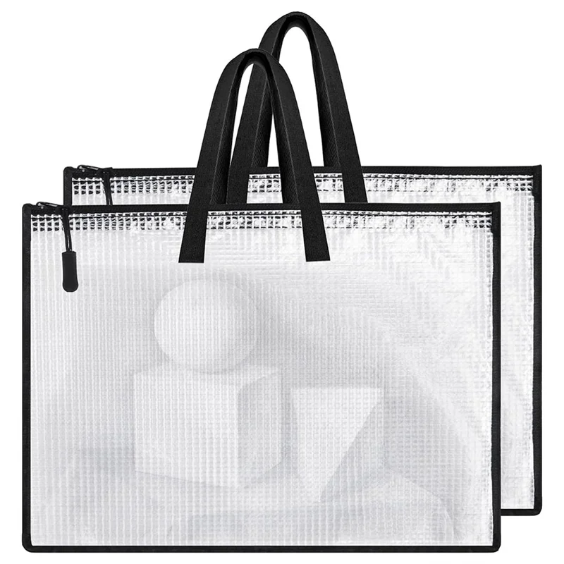 AEF7-19X25 Art Portfolio Bags,Clear Portfolio Folder For Artwork,Waterproof Poster Storage Bags+Handle For Drawing Board