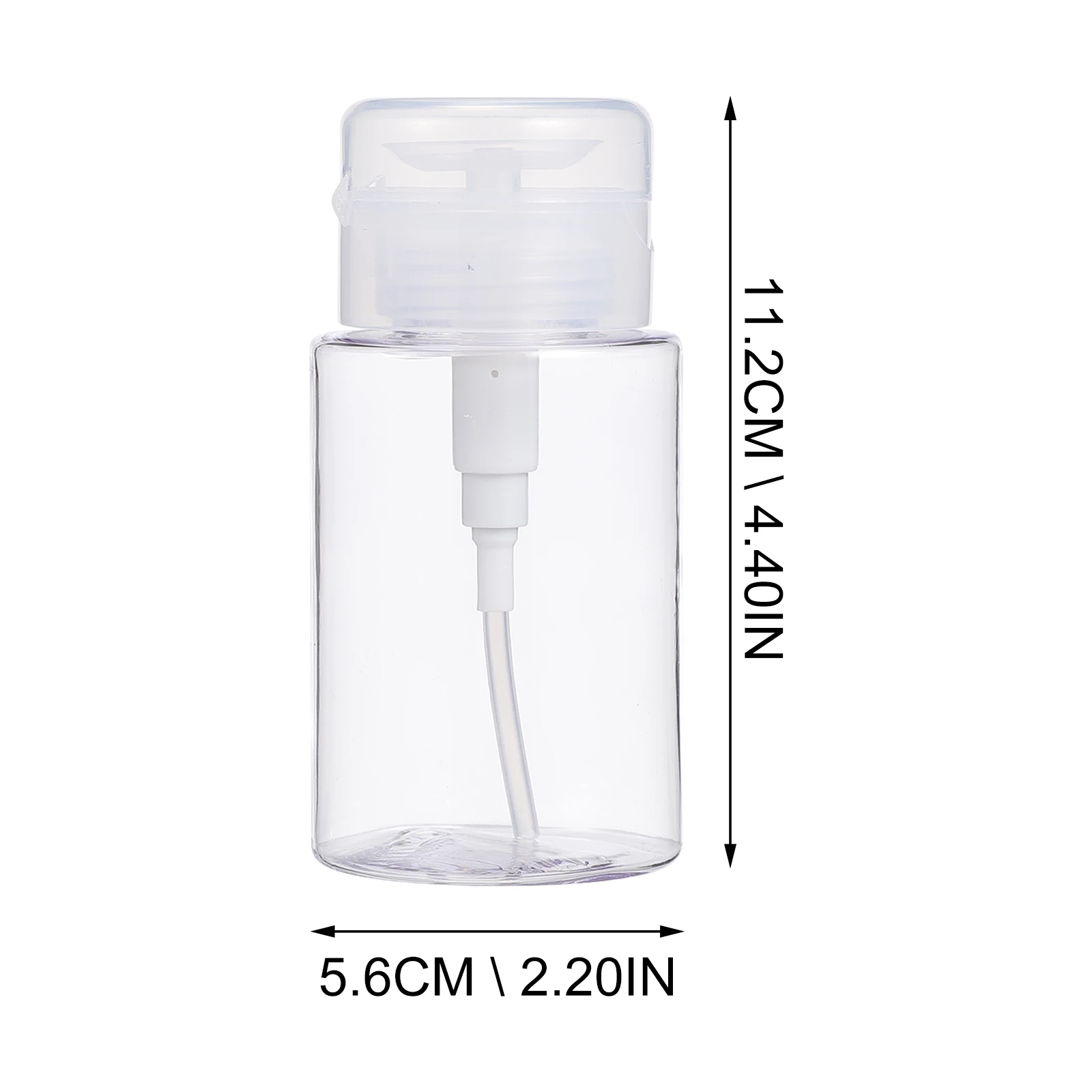 3Pcs Press Bottle White Compact Hand Pump Liquid Holder for Manicure Nail Salon Cleaning Solution Plastic Durable