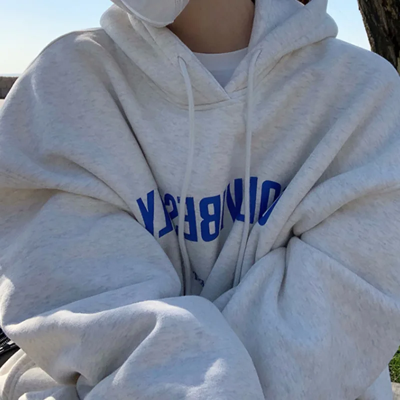 Sudaderas con capucha con estampado de letras para mujer, Camisa con capucha suelta Vintage, sudadera de calle Grunge, ropa Y2k, jerséis cálidos de