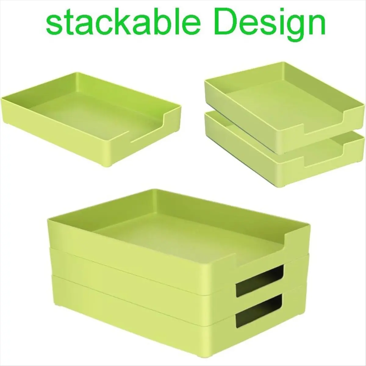 Best sales 2026 Letter-Size Tray, A4 Plastic Paper Holder File Organizer, Stackable Letter Tray for , School, Home Storage Blue