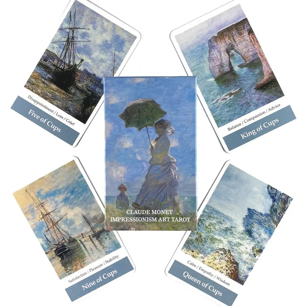 Claude Monet Impressionisme Art Tarot Deck Vrijetijdsfeest Tafelspel Waarzeggende Orakelkaarten Met Gids