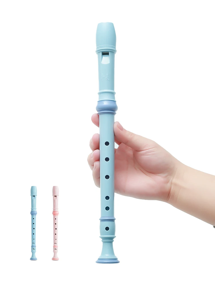 6/8 Holes Soprano Recorder with Cleaning Rod ABS Material German Style Recorder Suitable for Children and Beginners