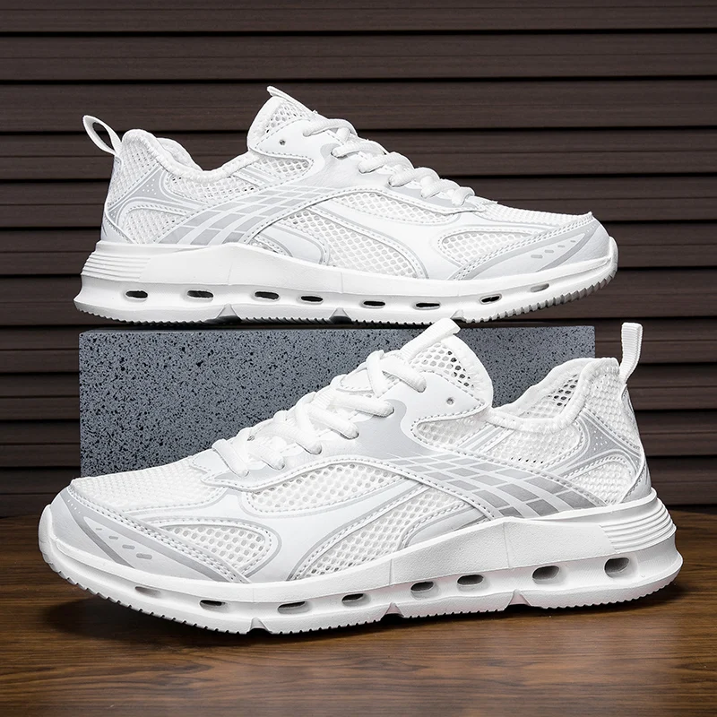 

Outdoor Water Shoes Breathable Men Sneakers Thick Soled Solid Mesh Lace Up Men Wading Shoes Casual Walking Shoes Size 39-46