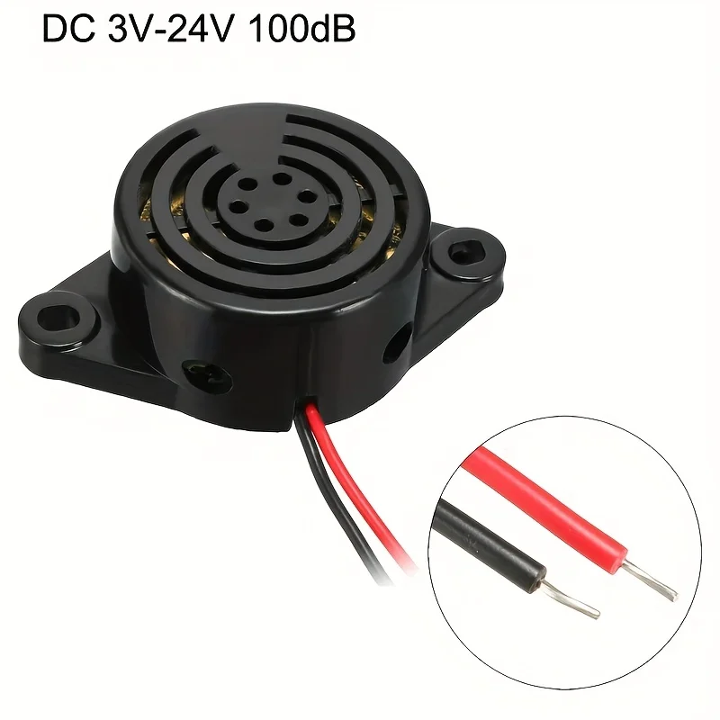 1Pc/2/3/6pcs Alarm High-decibel DC3V-24V 100dB Electronic Buzzer Beep Tone Alarm Ringer Continuous Sound For Car Van