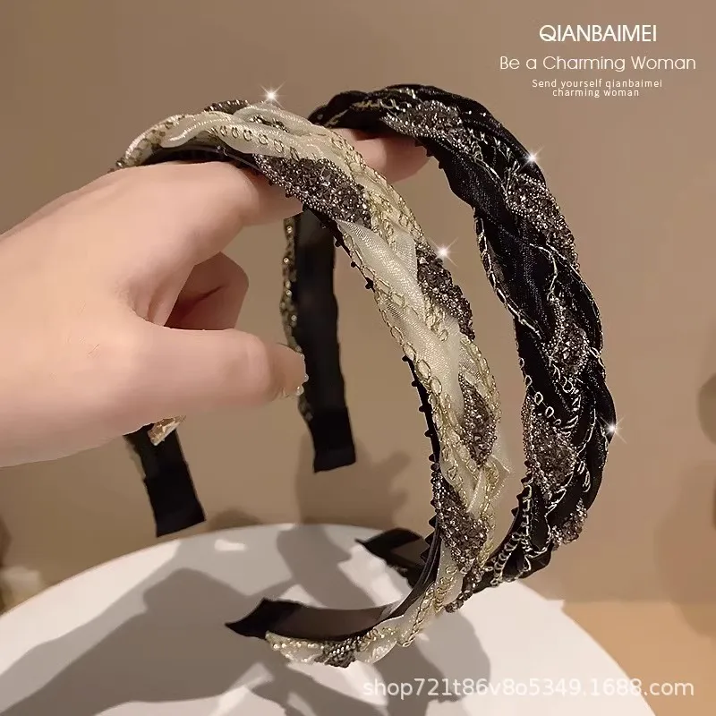 

Xiaoxiang Wind Hair Bracelet Women's New High Head Top Summer Thin Head Bracelet with Teeth Sweet, Fresh, Luxury Hairpin