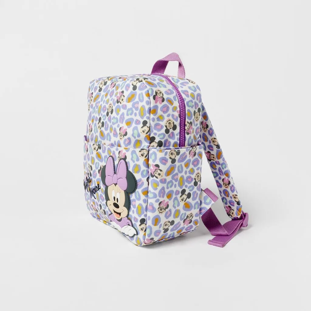 Meninas desenhos animados impressão dois-ombro sacos, luz respirável mochilas, crianças sacos ao ar livre, moda, roxo