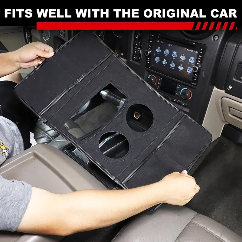 

For Hummer H2 2003-2009 Sheepskin Leather Car Center Console Protective Transmission Console Cover Trim Interior Car Accessories