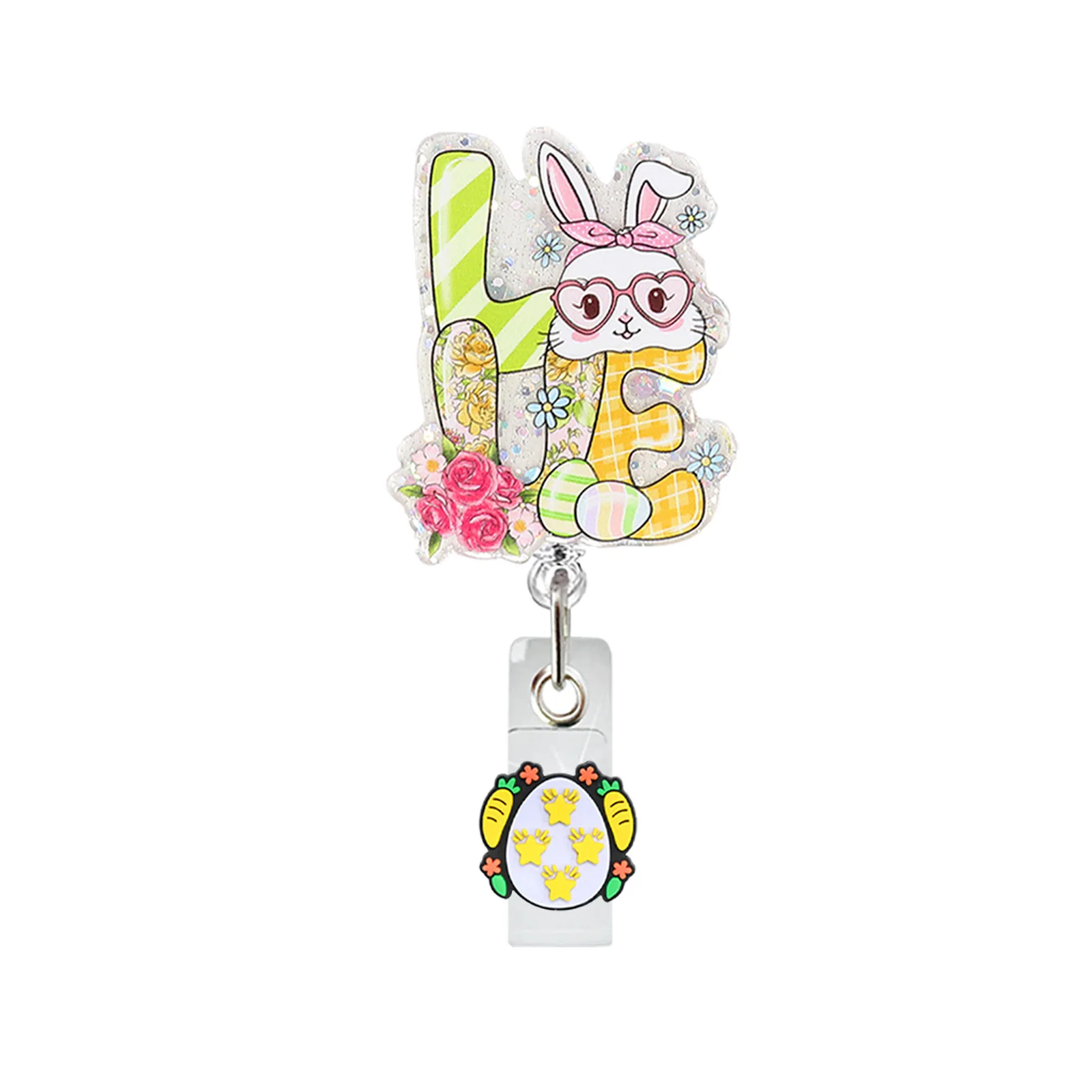 

Nurse Badge Clip Retractable Swivel Id Holder Cute Badge Reel Cute Easter Bunny Badge Holder For School Id Display