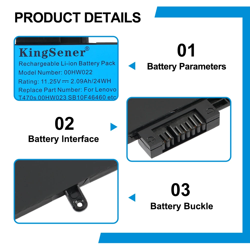 KingSener 01AV405 Battery for Lenovo ThinkPad T460S T470S Series 01AV406 00HW022 00HW024 00HW025 00HW038 SB10J79002 SB10K97605