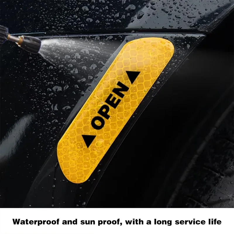4 Stück Reflektierende Autotür-Aufkleber Sicherheits-Öffnungswarnung Reflektorband Aufkleber Auto Außen- und Innenreflektor-Aufkleber Amagi – Detail 6
