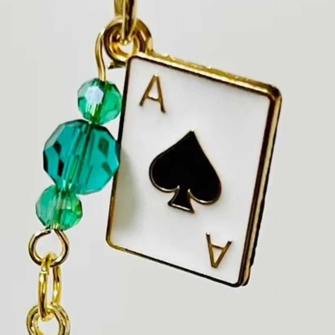 Aventurine dust plug Honkai Star Rail | hsr inspired accessories | spade phone charm | kindle charm | controller charm | view 4