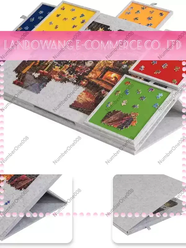 Foldable Felt Puzzle Board with Drawer, 2000 Piece Storage Puzzle Mat Sorting Table for Jigsaw, Portable Puzzle Accessories