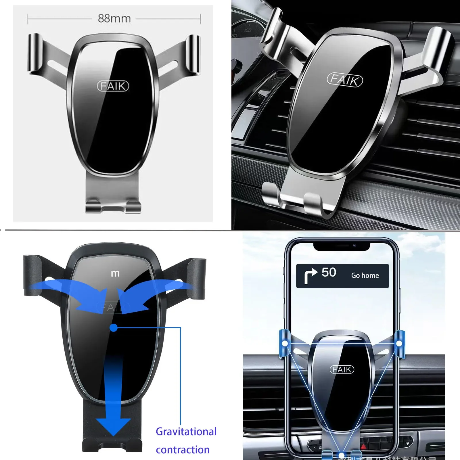 Soporte para teléfono de navegación compatible con mercedes-benz GLA 2016 2017 2018-2019 X156 (8.0 pulgadas), accesorios personalizados para coche