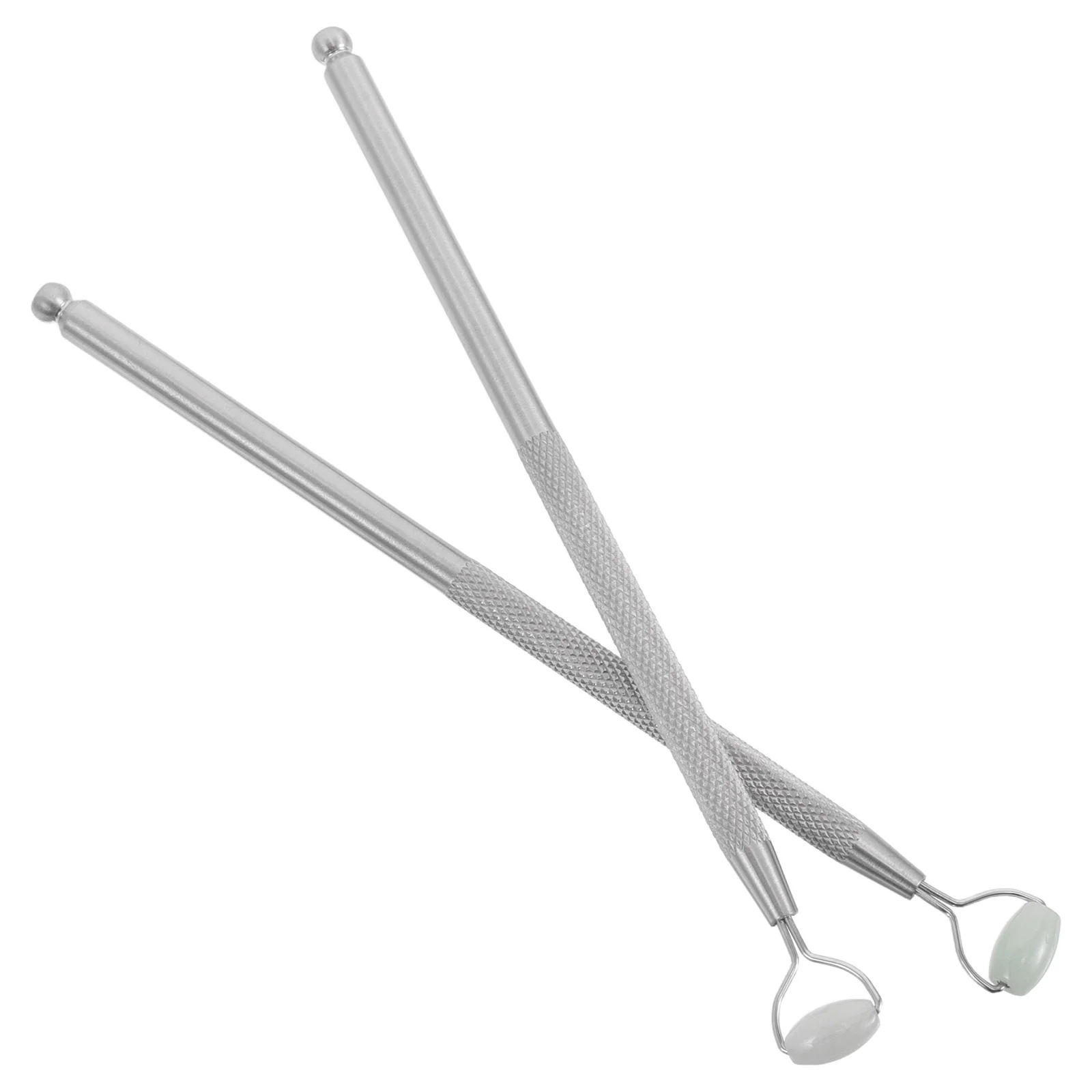 ลูกกลิ้งนวดหน้าหินหยก 2 ชิ้น เครื่องนวดรอบดวงตา ปรับรูปจมูก อุปกรณ์ดูแลผิวหน้า ยกกระชับผิวหน้า พกพาสะดวก