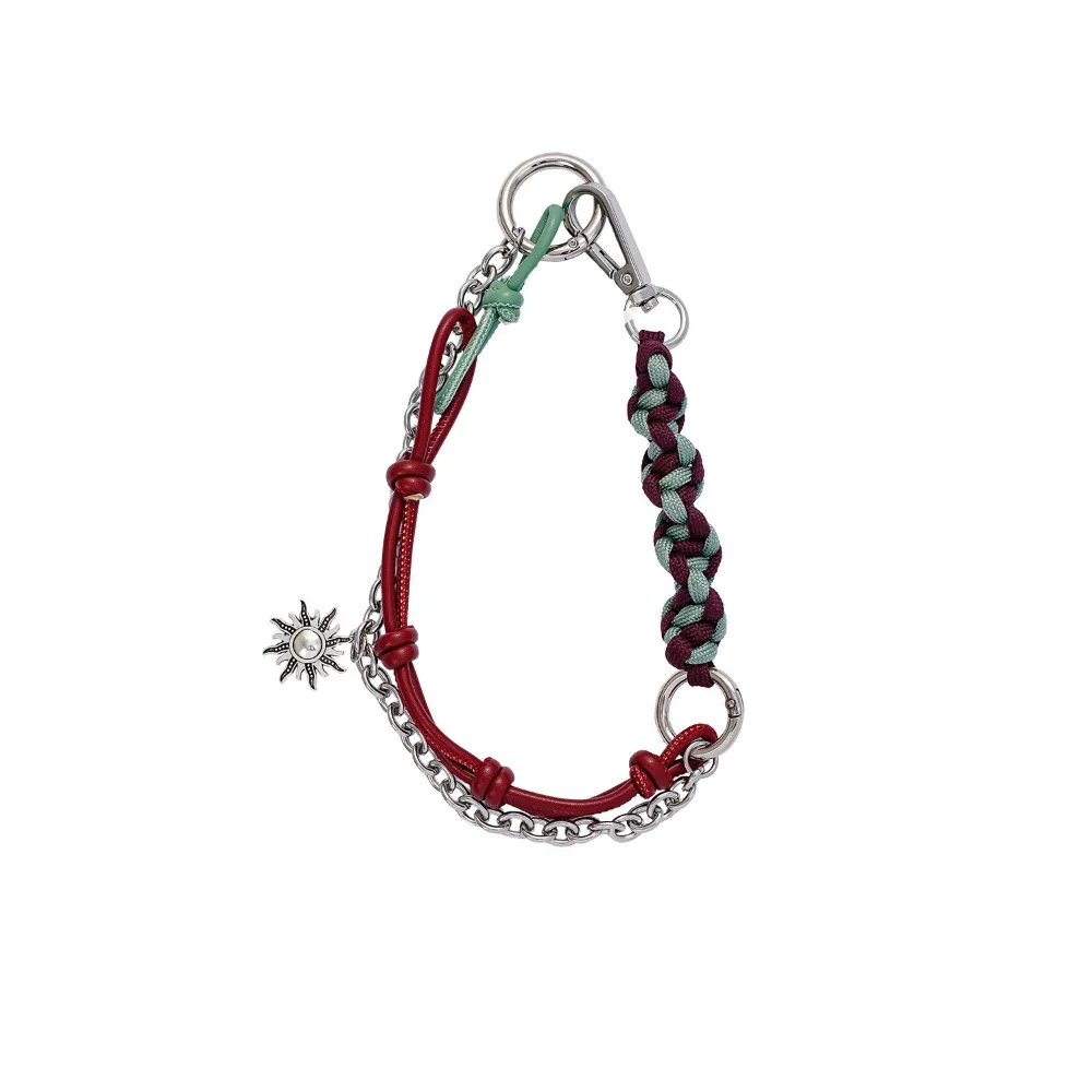 

DIY Necklace Retro Rope Woven Pendant Key Chain Sun Pendant Mobile Phone Pendant Contrasting Geometric Bag Chain Charms