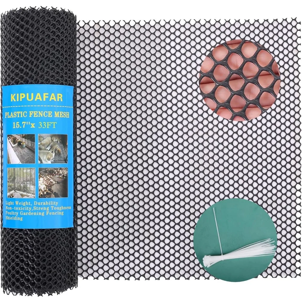 

Heavy Duty Plastic Hexagonal Mesh Fence, 15.7IN x 33FT for Pet Safety and Garden Protection