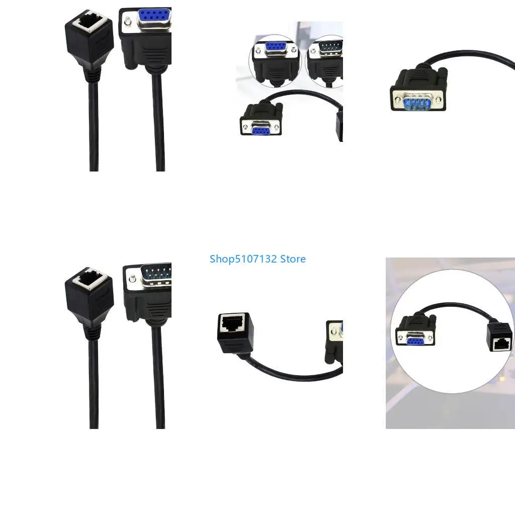 87HD RJ45 to RS232 DB9 9Pin Port Male to RJ45 Female CAT5 Ethernets Consoles Ethernets