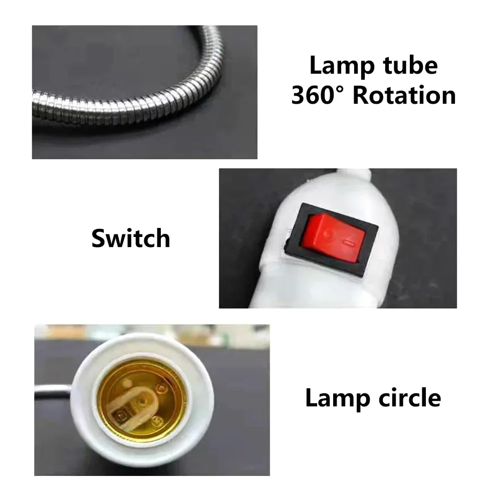 Direct Plug Swivel Lamp Head Lamp Mouth E27 Large Screw Lamp Holder  Type Universal Hose with Switch Base Compacta