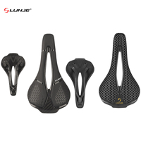 LUNJE MTB 3D Printed Bicycle Saddle Road Mountain Bike Honeycomb Seat Saddle Pads Hollow Breathable Gravel Cycling Seat Parts