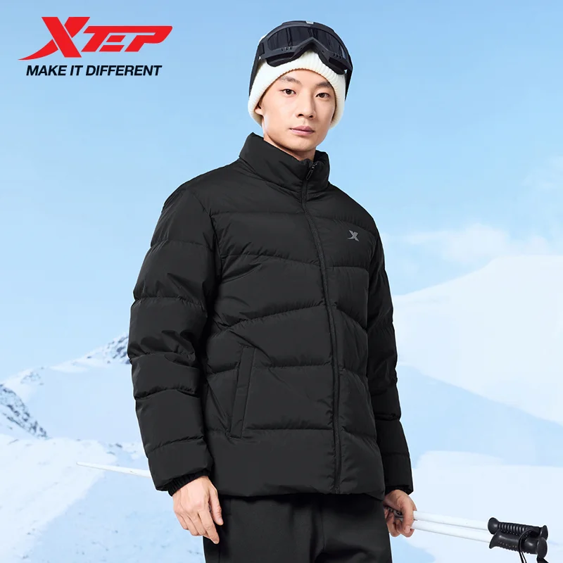 

Xtep Down Jacket For Men Cozy Fuzz Strong Wrapping Jogging Water Proof Classics White Duck Down Casual Windbreaker 976429190376