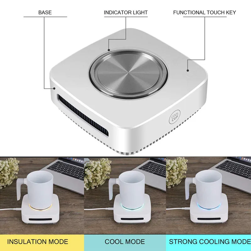 2 In 1 Cup Cooler Coffee Mug Warmer for Office Home Desk Use Heating Cooling Beverage Plate for Water Tea Drinks Milk Beer Cocoa