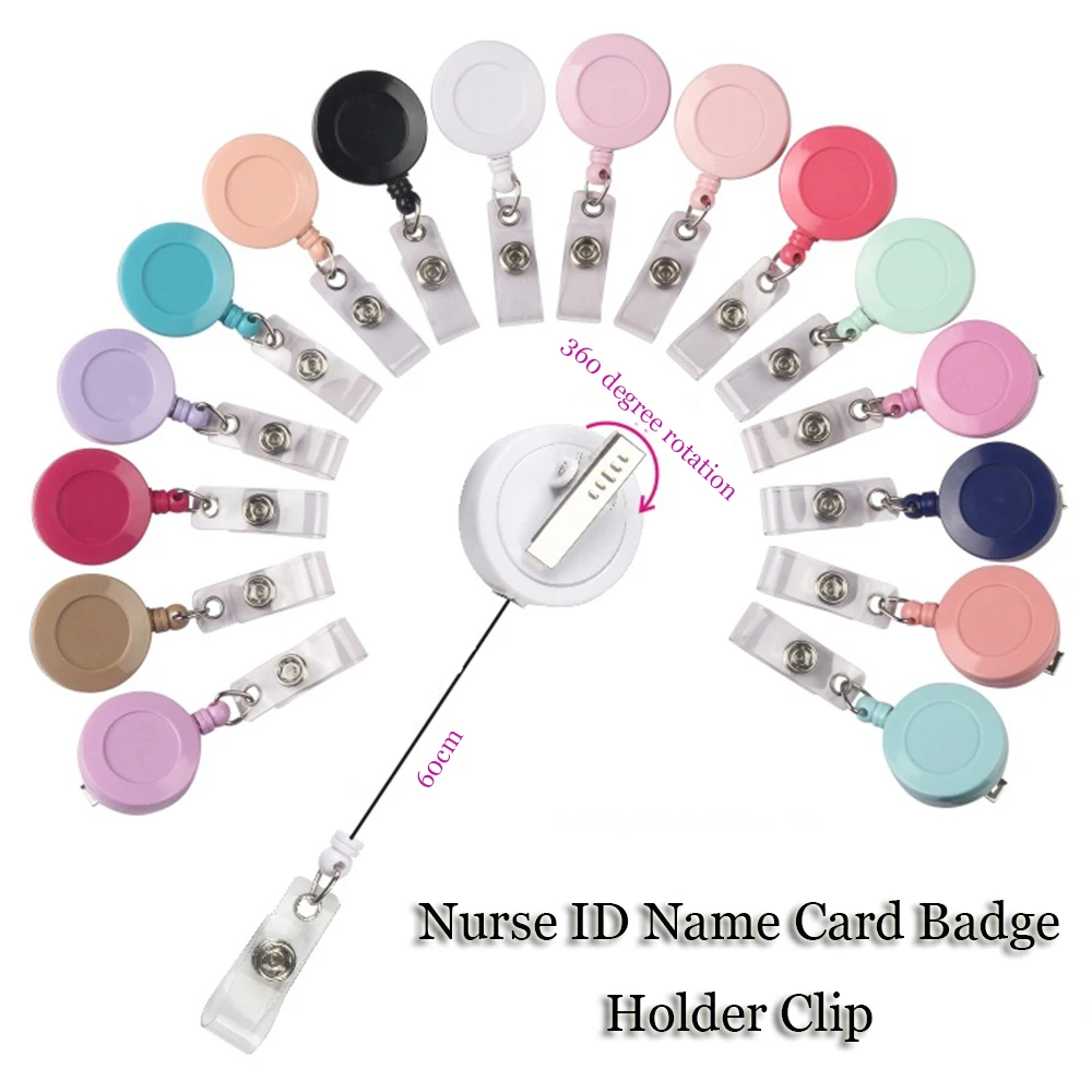 

Creative 360° Rotation Nurse Doctor Exhibition Badge Holder Retractable Badge Reel ID Name Card Badge Clip Pull Buckle