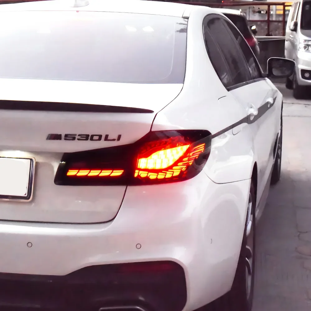 لسيارات BMW 5 Series G30 G38 530i 540i 550i 2018-2020 LED مجموعة المصابيح الخلفية للسيارة ترقية مقياس التنين المزدوج ملحقات الضوء الخلفي
