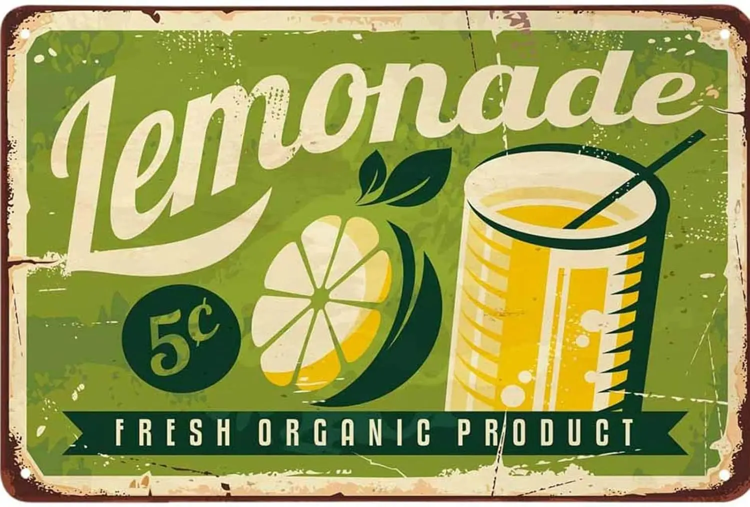Lemonade Tin Sign Fruit Drinks Lemon Bubbles Vintage Metal Signs for Cafes Bars Pubs Shop Wall Decorative Funny Retro Men Women