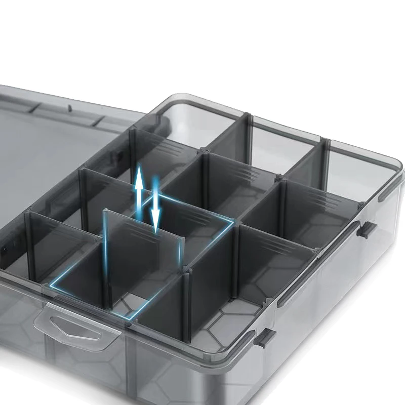 Adjustable 9-24 Grids Compartment Plastic Storage Box Jewelry Bead Screw Tool Holder Case Black Transparent Organizer Container