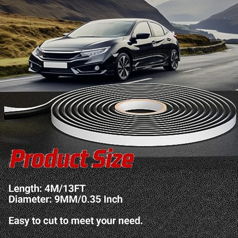 13Feet Headlight Sealant Retrofit Refit Butyl Rope Rubber Glue Reseal for Car Headlamps Window Door Windshield 1 Piece