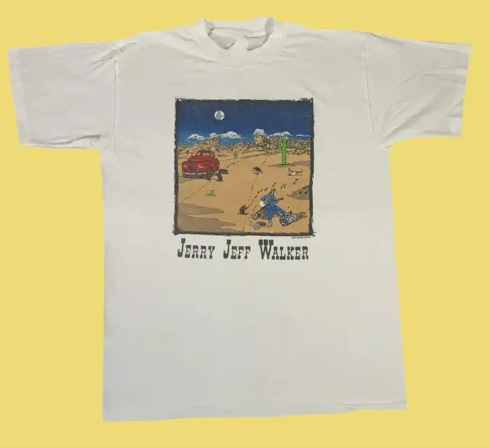 Unisex e Vintage Jerry e Jeff Walker camiseta, clássico, branco