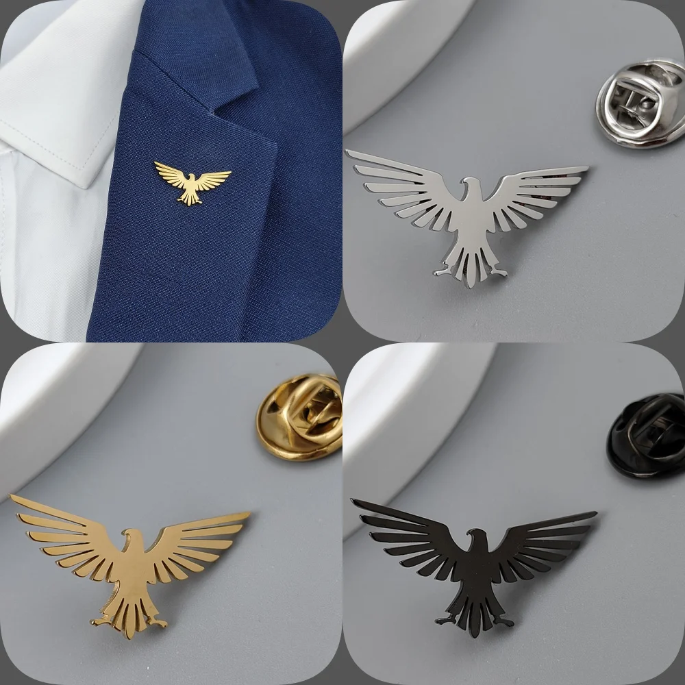 Classic phoenix and flamingo gold-plated badge, women's anti-exposure buttons, men's suit lapel pin, formal brooch