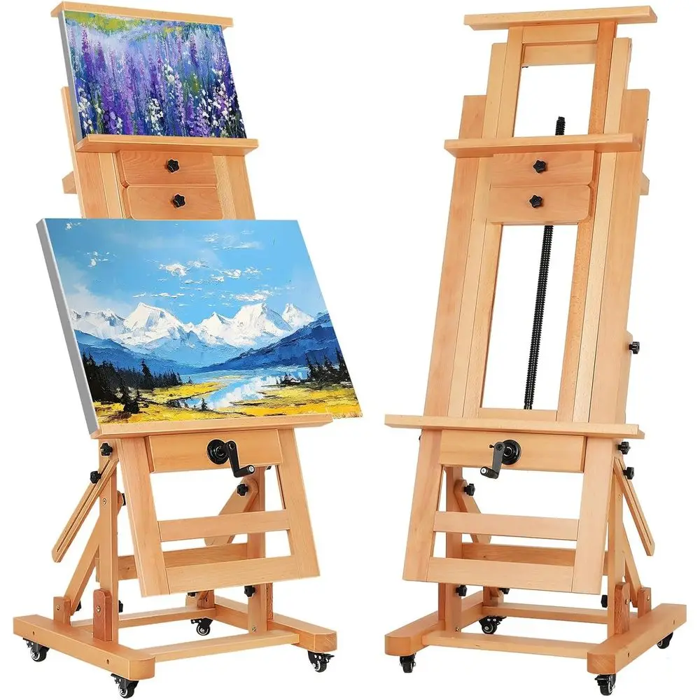 

Portable Standing Easel for Canvas, Artistic Painting, Light Brown Finish