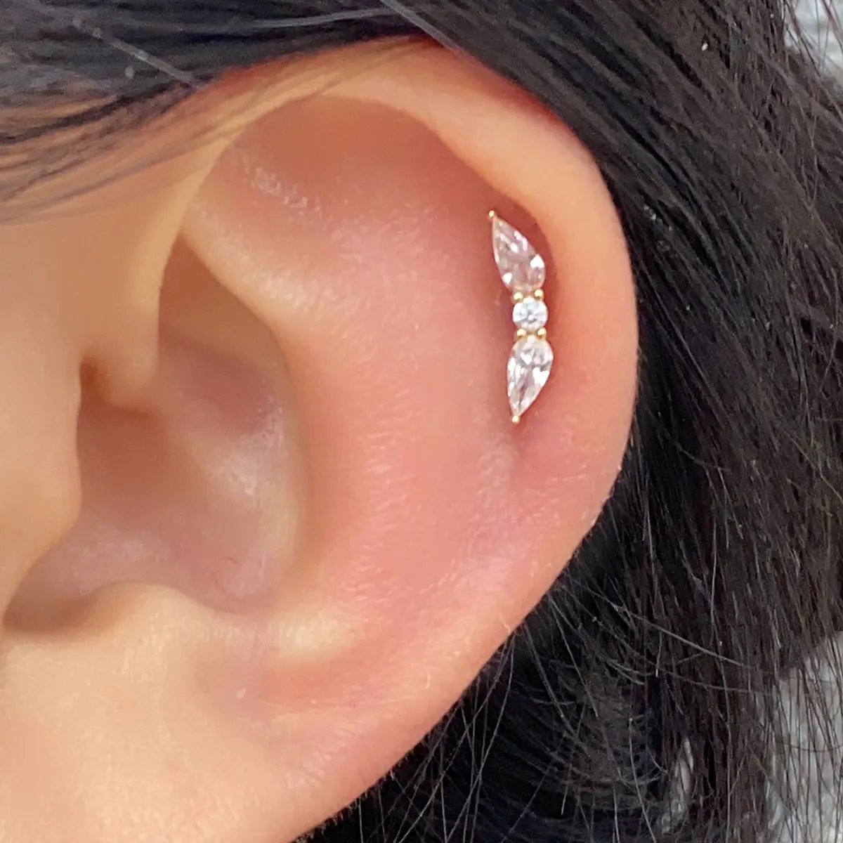 1PC 20G Women's Fashion Stainless Steel Crystal CZ Ear Studs Cartilage Helix Lobe Earring 2024 Trendy Piercing Jewelry for Teens