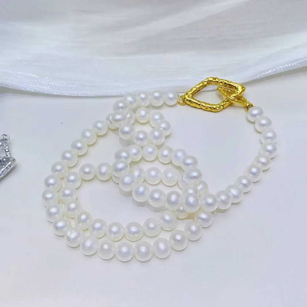 

Exquisite Pearl Necklace AAA6-7mm Natural Japanese White Pearl Necklace 18inch * 925s