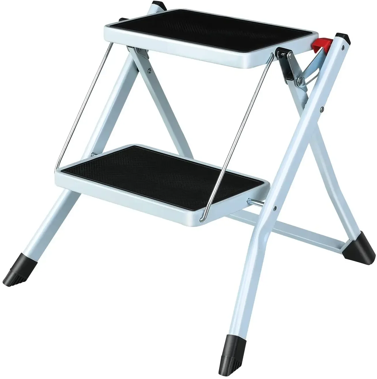 2 Step Ladder Folding Stool Heavy Duty 150kg Capacity Industrial Lightweight Folding Step Ladder