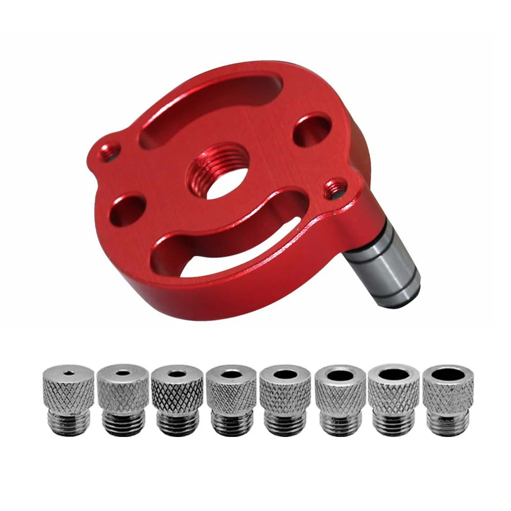 1set Punch With 8pcs 8 Hole Drill Bushing Woodworking Drill Hole Locator Drill Bits Hole Drill Guide Power Tools Accessories