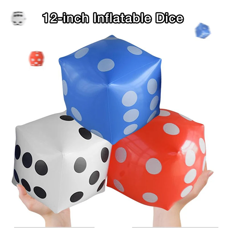 Large Inflatable Dice Funny Outdoor Inflatable Dice Toys Swimming Pool Party Supplies Kids Adult Dice Toys Children Gifts 35CM