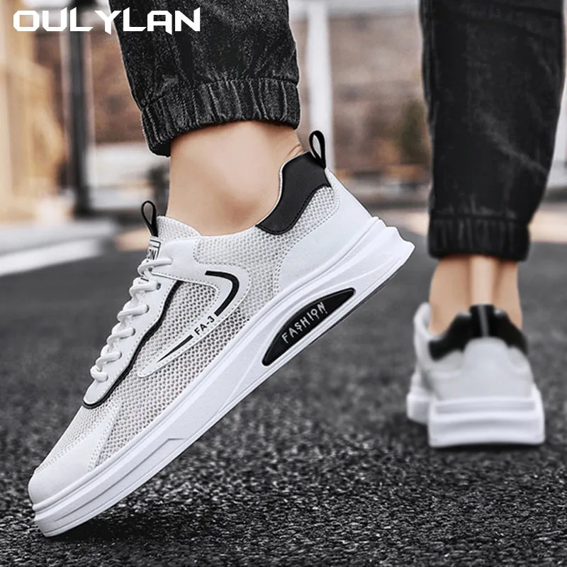 Platform Casual Shoes for Men Non-slip Sports Shoes Comfortable Male Sneakers Mesh Hollow Sports Shoes Men's Sneakers