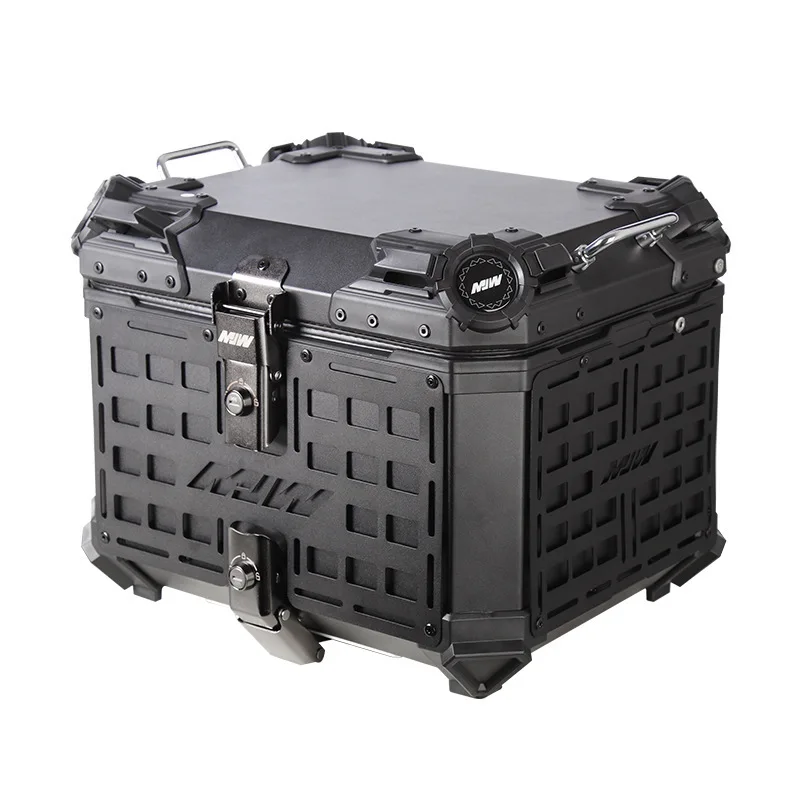 45L 55L Motorcycle Aluminum Alloy Quick-Release Handheld Trunk with Base Plate, Shock-Resistant Universal Rear Storage Box