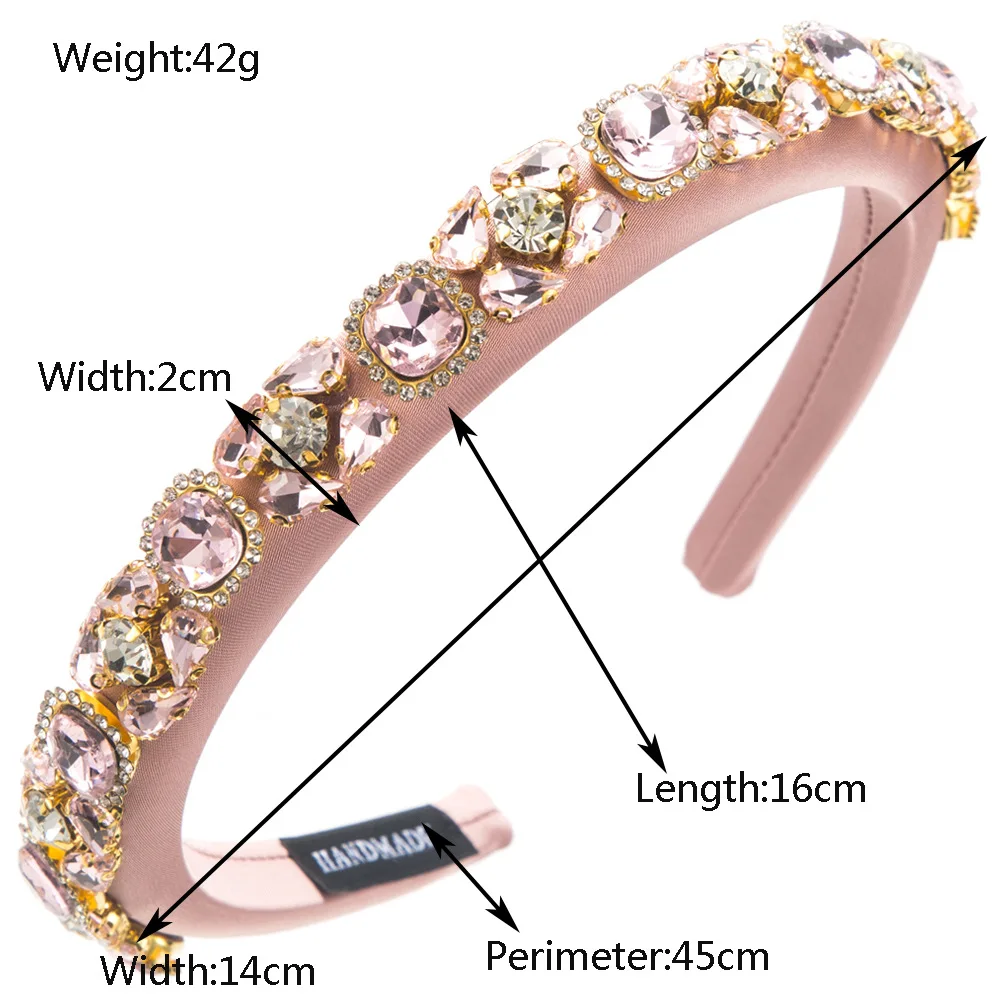 New Sponge Height Increasing Thin Edges Retro Heavy Industry Full Diamond Headband Luxury High-Grade Banquet Hair Accessories