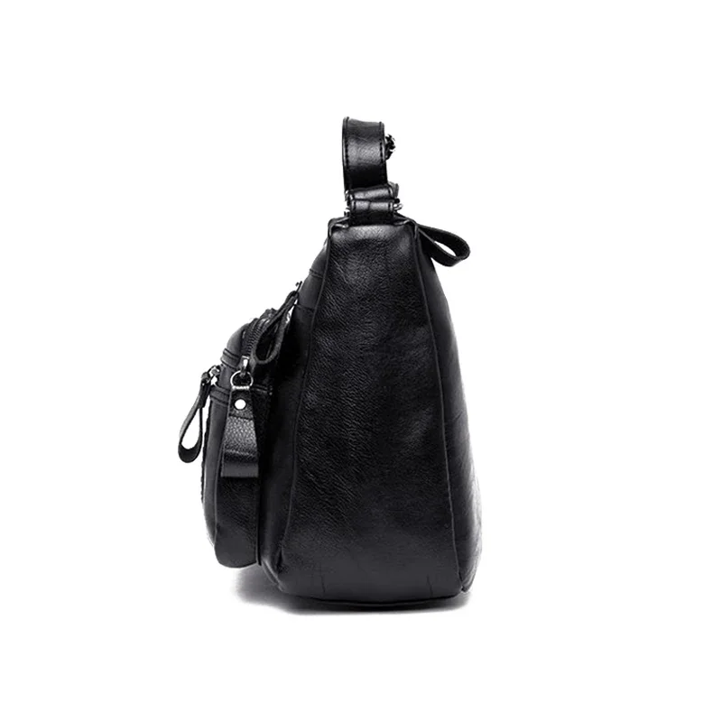 Multi-pockets High Capacity Middle-aged Women\'s Bag Shoulder Bag Black Mother Female Handbag Crossbody Messenger Bag Pouch bolsa