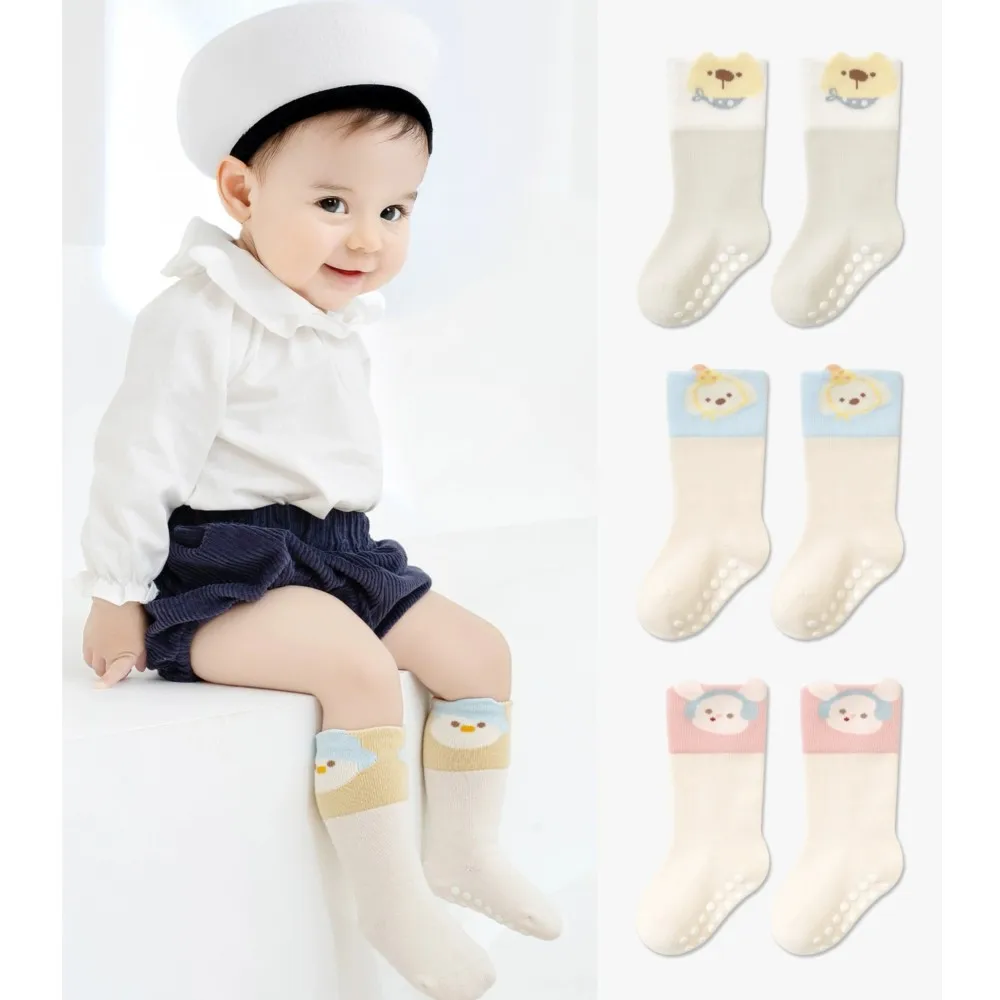 

5Pairs Kids Non-slip Socks Cotton Boys and Girls Cute Cartoon Patterned Comfy Breathable Baby Toddler Floor Socks